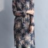 Long Sleeve Buttons Floral Shirt Dress - Image 5