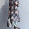 Long Sleeve Buttons Floral Shirt Dress - Image 6
