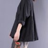 Long Sleeve Crewneck Plaid Loose Blouse - Image 7