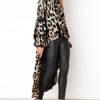 Long Sleeve Irregular Hem Blouse - Image 2