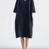Loose V-Neck 3/4 Sleeve Dress with Pockets - Image 5