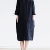 Loose V-Neck 3/4 Sleeve Dress with Pockets - Image 8