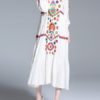 Loose white women maxi dresses - Image 3