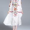 Loose white women maxi dresses - Image 4