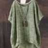 O-Neck Irregular Hem T-shirt - Image 2