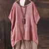O-Neck Irregular Hem T-shirt - Image 6