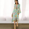 Pastel Green Ruffle Wrap Hem Floral Skirts - Image 2