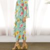 Pastel Green Ruffle Wrap Hem Floral Skirts - Image 3