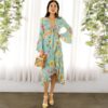 Pastel Green Ruffle Wrap Hem Floral Skirts
