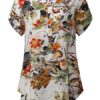 Patchwork Short Sleeve Rayon Blouses