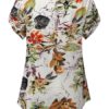 Patchwork Short Sleeve Rayon Blouses - Image 2