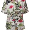 Patchwork Short Sleeve Rayon Blouses - Image 4