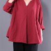 Plaid Long Sleeve Vintage Blouse - Image 4