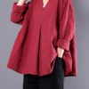 Plaid Long Sleeve Vintage Blouse - Image 6