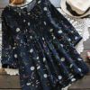 Pleated Three Quarter Sleeve Blouse - Image 3