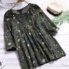 Pleated Three Quarter Sleeve Blouse - Image 4