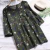 Pleated Three Quarter Sleeve Blouse - Image 5