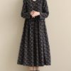 Pockets Floral Print Vintage Dress - Image 8
