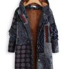 Polka Dot Thick Hooded Long Coat - Image 4