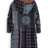 Polka Dot Thick Hooded Long Coat - Image 5