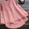 Pure Color Cotton Vintage Blouse