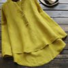 Pure Color Cotton Vintage Blouse - Image 3