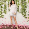 Romantic White Floral Lace Overlay Spring Dresses