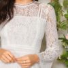 Romantic White Floral Lace Overlay Spring Dresses - Image 3