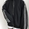 Side Striped Zipper Stand Baseball Jacket - Image 2