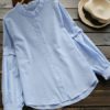 Stand Collar Long Sleeve Blouse