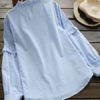 Stand Collar Long Sleeve Blouse - Image 2
