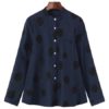 Stand Collar Long Sleeve Blouse - Image 8