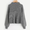Stand Collar Long Sleeve Tight Sweater - Image 2