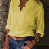 V Neck Casual Loose Blouse - Image 4