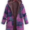 Vintage Block Printing Hooded Coat