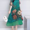 Vintage Double Layered Loose Floral Dress - Image 4