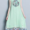 Vintage Embroidery Sleeveless Mid-long Dress - Image 5
