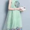 Vintage Embroidery Sleeveless Mid-long Dress - Image 4