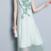 Vintage Floral Fake Two Pieces Mid-long Dress