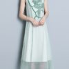 Vintage Floral Fake Two Pieces Mid-long Dress - Image 6