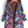 Vintage Print Hooded Coats
