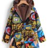 Vintage Print Hooded Coats - Image 5