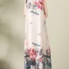 Vintage Print Layered Sleeveless O-neck Maxi Dresses - Image 2