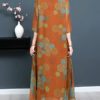 Vintage Print Tie Elegant Dresses - Image 3