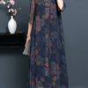 Vintage Print Tie Elegant Dresses - Image 6