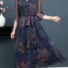 Vintage Print Tie Elegant Dresses - Image 8