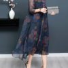 Vintage Print Tie Elegant Dresses - Image 9