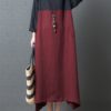 Vintage Women Cotton Loose Patchwork Dress - Image 4