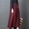 Vintage Women Cotton Loose Patchwork Dress - Image 6
