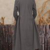 Vintage Women Crew Neck Mid Long Dress - Image 4
